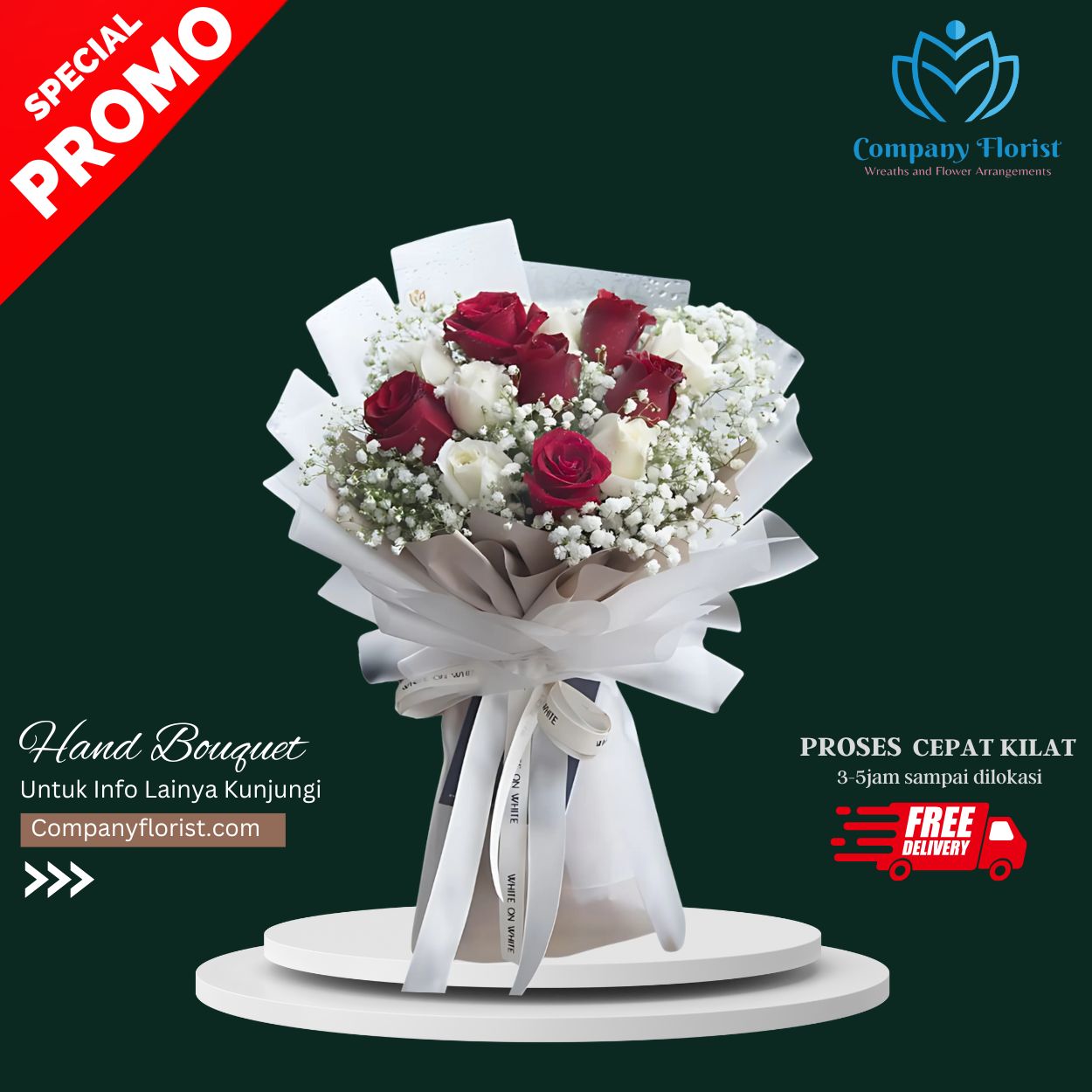 Hand Bouquet Premium Custom – Sesuai Konsep Anda – Company Florist